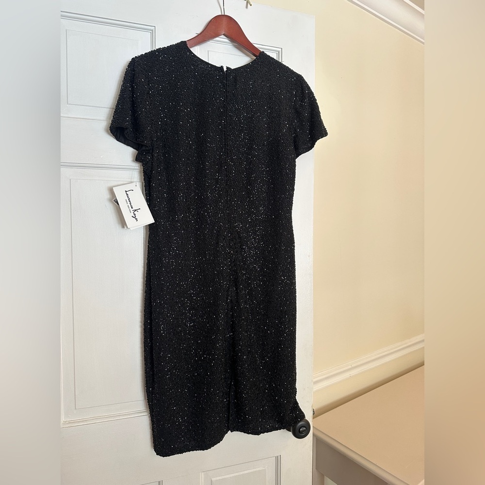 Vintage NWT Laurence Kazar Fully Beaded Black Formal Dress size medium
